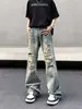 Pantalones vaqueros desgastados y rotos de estilo urbano americano para hombre, de primavera y otoño, rectos, holgados, estilo urbano europeo y americano.