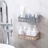 Estante de almacenamiento para inodoro, sin perforaciones, rectangular, sin costuras, con ventosa, para pared, cesta de almacenamiento
