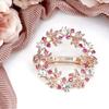 Exquisito clip de resorte floral, horquilla de cristal, tocado de boda, accesorios para el cabello con diamantes, clip de cola de caballo, clip cruzado, joyería nupcial