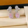 Colar de flor de zircônia em formato de gota d'água, corrente de clavícula de luxo leve nicho de alta qualidade, conjunto de joias versátil requintado e estiloso
