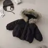 Abrigo de Algodón de Invierno para Niñas, Nuevo y Moderno Cuello Peludo, Elegante Chaqueta Gruesa de Algodón Cálido con Forro Polar para Niños, Abrigo de Bebé