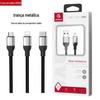 Frutas vermelhas H26 metal cabo de dados trançado cabo de carregamento para Android tipo-c Apple telefone cabo de carregamento rápido 3A