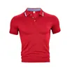 Camisas Polo Masculinas de Manga Curta Transfronteiriças Europeias e Americanas, Esportivas e Casuais de Venda Quente de Verão da Amazon, Polo de Cor Sólida de Secagem Rápida