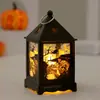 Lâmpada de vento quadrada de Halloween vela eletrônica LED lâmpada portátil layout de cena de Páscoa pequenos ornamentos de mesa