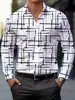 Camisa estampada de manga larga para hombre, estilo europeo y americano, camisa casual holgada para hombre