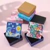 Caja de Regalo Dura Impresa a Color 9X9X3 con Tapa y Base, Caja de Regalo Especial para Pulseras y Brazaletes, Caja de Regalo para Joyería de Tela de Terciopelo