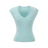 Camiseta Sexy Coreana para Mujer con Cuello en V y Mangas Cortas 2026 Verano Ropa Interior Camiseta Base Estilo Puro Deseo Ajustada