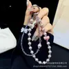 Más Fácil para Combinar Lanyard para Teléfono Móvil Crystal Cadena de Muñeca Lazo de Perlas Hecho a Mano Joyería de Circonita Corazón Perla Gama Alta