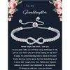 Pulseira de Tênis Ajustável Infinita Transfronteiriça da Amazon para Esposa Mãe Tia Irmã Presente de Aniversário Formatura