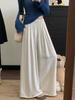 Pantalones Casuales de Pierna Ancha Sueltos de Estilo Perezoso, Transpirables, Estilo Coreano, Versátiles, Largos hasta el Suelo, para Mujer, Chic, Novedad Verano 2025