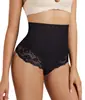 Calça Body Shaper Pós-Parto Feminina com Renda Transpassada Sem Costura Cintura Alta Controle de Barriga Modeladora de Corpo Cinta Modeladora Plus Size Afina Levanta Quadril
