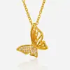 Nuevo Collar de Mariposa para Mujer en Verano con Colgante de Circonita, Cadena para Clavícula de Lujo Ligero de Nicho, Joyería de Gama Alta Moderna y Versátil