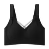 Alças Largas em Estilo Escada de Levanta Duplo 10A Antibacteriano Sustentação Anti-queda Coleta Seios Laterais Bojos Sem Deslocamento Lingerie Sem Costura