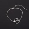 Pulsera geométrica redonda japonesa y coreana simple de acero inoxidable hueca verano nueva pulsera con colgante de ola costera al por mayor