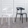 Sillas de Plástico Transfronterizas, Sillas de Respaldo Simple, Sillas para Oficina en Casa, Sillas de Comedor Comerciales, Sillas de Espera para Tiendas de Té de Leche, Sillas de Comedor, Sillas de Cuerno de Vaca