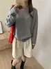 Suéter Grueso de Cuello Redondo Estilo Europeo Otoño 2026 para Mujer, Estilo Perezoso 100% Lana Suave Tejido Casual