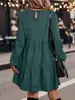 Vestido de pana de manga larga con cuello redondo para mujer, novedad de otoño, transfronterizo europeo y americano de Amazon