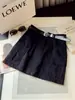 Falda de trabajo retro multibolsillos para mujer, nuevo diseño de otoño, falda corta bodycon casual de cintura alta que estiliza, línea A