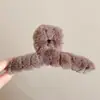 Clip de tiburón de felpa con borlas y lazo para Otoño e Invierno, Accesorio grande para el cabello, Pinza para agarrar la parte posterior de la cabeza, Tarjeta para el cabello femenina, Tocado