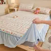 Saia de Cama e Colcha Classe A Dois em Um Colcha de Leite para Outono e Inverno Saia de Cama Espessa Quente Antiderrapante Conjunto de Três Peças