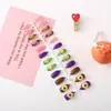 Uña de Águila Pequeña Serie de Flores Impresas a Color Manicura Portátil para Mujeres 24 Piezas Uñas Almendradas Terminadas