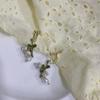 Aretes vintage estilo ins japonés y coreano flor de lirio blanco gancho para la oreja moda suave diseño Mori aretes largos