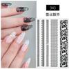Explosiones Transfronterizas Sexy Encaje Pegatinas para Uñas Impermeables Pegatinas de Arte para Uñas Encaje Blanco y Negro Joyería Ola Punto Adhesivo Pegatinas de Arte para Uñas