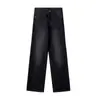 Pantalones Mujer talla grande chica rellenita Pequeño Sueltos Rectos Jeans 2024 Nuevo Otoño Delgados Ajustados Pierna Ancha Pantalones