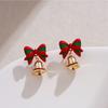 "Regalo de Navidad" Pendientes de Árbol de Navidad con Lazo para Mujer 2023 Nuevo Estilo Pendientes de Moda con un Toque de Alta Gama