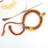 Pulsera Thangka Estilo Tíbet con Cinco Deidades de la Riqueza, Pulsera Tejida a Mano con Tara Verde y Cinco Santos, Pulsera Caja Gahu