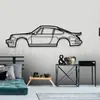 Artesanías de Silueta de Coche Deportivo de Metal Hierro Negro Transfronterizas Decoración de Pared de Garaje Arte Decoración de Interiores Hogar Adornos Colgantes