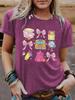 Estação independente transfronteiriça verão europeu e americano papelaria impressão gola redonda moletom manga curta ebay camiseta feminina atacado em estoque