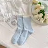 Miu Estilo Ballet Lazo Boca de Burbuja Calcetines Apilables Verano Malla Delgados Calcetines Medios Encaje Sin Costuras Anti-Pilling