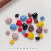 Dopamina Cor Sólida Simétrico Redondo Coração Liga Simples Esmalte Gota de Óleo Pingente DIY Acessórios de Joias Feitos à Mão