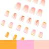 Venta al por mayor de parches para uñas con ondas simples, con borde amarillo y rosa francés, acabados y armadura, venta al por mayor de uñas postizas, láminas para uñas al por mayor