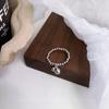 Anillo elástico de plata de ley S925 con cuentas y cara sonriente, ideal para combinar con todo, accesorios de joyería para mujer.