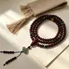 Rosario de palo de rosa de hoja pequeña de 6 mm (108 cuentas) combinado con un brazalete de jade Hetian hecho a mano, adecuado tanto para hombres como para mujeres, al por mayor