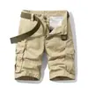 Pantalones Cortos de Verano para Hombre, Pantalones de Trabajo Transfronterizos, Pantalones de Cinco Puntos de Algodón Puro, Pantalones Casuales Rectos Vintage Lavados con Múltiples Bolsillos, Pantalones para Hombre al por Mayor