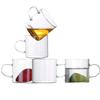 Juego de té de vidrio de borosilicato al por mayor de fábrica, taza de vidrio con asa de color, taza recta con asa pequeña, taza de té, taza de té