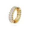 Anel Retangular com Diamantes Inteiros para Mulheres, Estilo Coreano, Moderno, Luxo Leve, Versátil, Fashion, Exquisito, Design de Nicho, Anel Ajustável