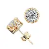 Moda Europeia e Americana joias transfronteiriças criativas coroa dourada micro cravejada zircônia diamante redondo gancho de orelha desejo simples brincos femininos