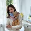 Bufanda de Cachemir Sintético para Mujer, Chal de Cuadros Coreano de Invierno con Borlas, Doble Uso Simple Otoño e Invierno Engrosado Cálido para el Cuello Venta al por Mayor