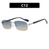 Gafas de Sol Ovaladas Sin Marco Marco Pequeño Gafas de Sol Nuevas 2025 Gafas de Sol para Conducir Gafas de Sol Anti-UV Forma Cóncava
