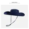 Sombrero de Pescador con Cordón Grueso para Niños, Sombrero de Verano para Exteriores, Montañismo, Pesca, Protector Solar, Sombrero de Vaquero Occidental para Hombres