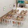 Mesa y sillas de comedor para el hogar de restaurante, mesa y sillas combinadas rectangulares para tiendas de desayuno y meriendas, mesas y sillas de comedor para restaurante
