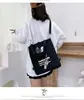 Mochila Escolar de Lona Nova para Primavera de 2025 para Meninos e Meninas, Ensino Fundamental Ultraleve, Grande Capacidade, Bolsa Tote Transversal de Ombro