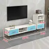 Mesa de Centro Combinada Gabinete de TV Extensível de Chão Madeira Maciça para Casa Apartamento Pequeno Sala de Estar Moderna Simples Pés de Madeira Maciça Gabinete de TV