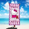 Toalha de Banho Fofa para Crianças e Adultos Poliéster Toalha de Natação Toalha de Praia Toalha Absorvente Gato Kt Microfibra Desenho Animado Toalha de Banho