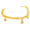 Tienda de oro con fuerte retención de color, pulsera de estrellas de taladro dorado brillante, pulsera de burbujas de goteo, pulsera de cadena simple y lisa para mujer