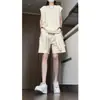 Conjunto de Colete e Shorts Masculino, Moda de Verão Casual Estilo High Street Americano, Conjunto Esportivo Cool